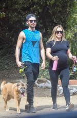Pregnant HILARY DUFF Out with her Dog in Los Angeles 10/06/2018