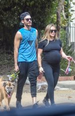 Pregnant HILARY DUFF Out with her Dog in Los Angeles 10/06/2018