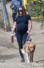 Pregnant HILARY DUFF Out with her Dog in Los Angeles 10/06/2018