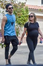 Pregnant HILARY DUFF Out with her Dog in Los Angeles 10/06/2018