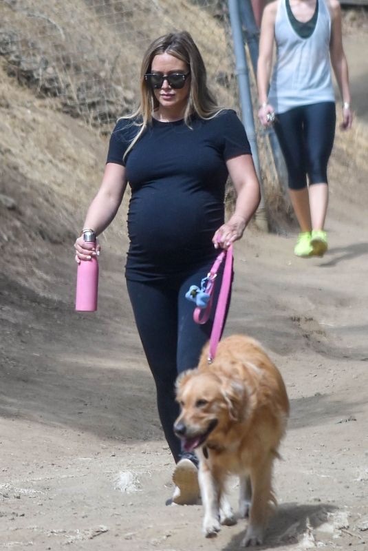 Pregnant HILARY DUFF Out with her Dog in Los Angeles 10/06/2018
