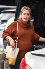 Pregnant HILARY DUFF Shopping at Whole Foods in Studio City 10/04/2018