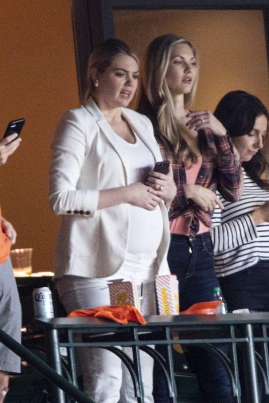 Pregnant KATE UPTON at Minute Maid Park in Houston 10/06/2018