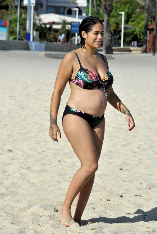 Pregnant MALIN ANDERSSON in Bikini at a Beach in Spain 10/05/2018