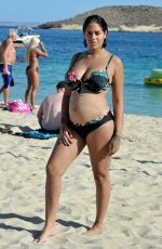 Pregnant MALIN ANDERSSON in Bikini at a Beach in Spain 10/05/2018