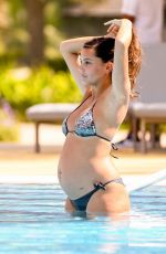 Pregnant TYLA CARR in Bikini at a Pool in Dubai 10/17/2018