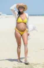 Pregnant TYLA CARR in Bikini on the Beach in Dubai 10/21/2018