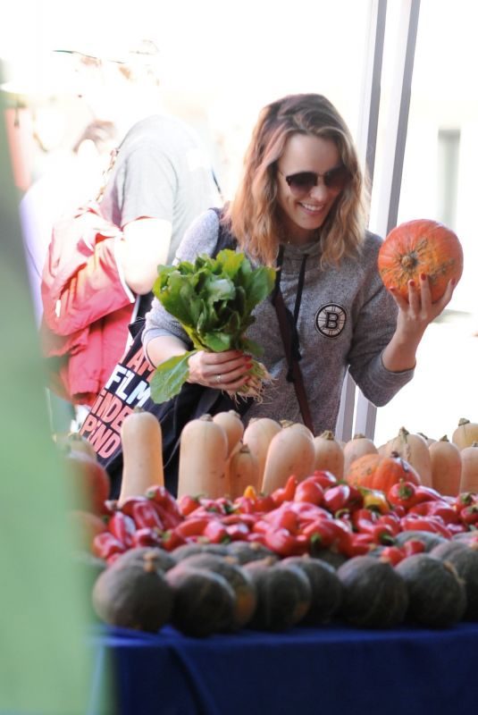 RACHEL MCADAMS Shopping at Farmer’s Market in Los Angeles 10/08/2018
