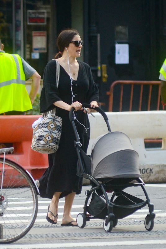 RACHEL WEISZ Pushing a Stroller Out in New York 10/02/2018