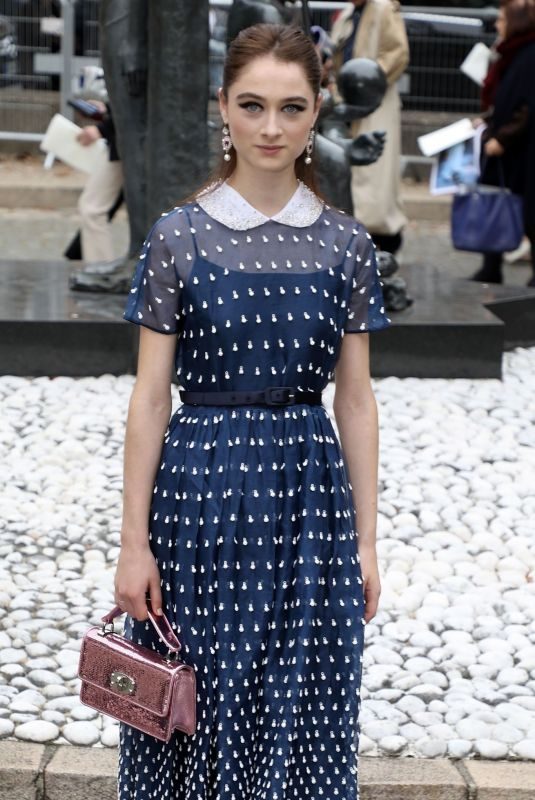 RAFFEY CASSIDY Arrives at Miu Miu Show at Paris Fashion Week 10/02/2018