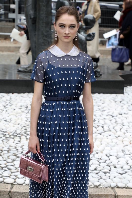 RAFFEY CASSIDY Arrives at Miu Miu Show at Paris Fashion Week 10/02/2018