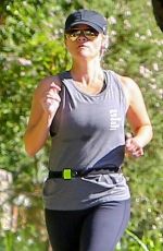 REESE WITHERSPOON Out Jogging in Santa Monica 10/01/2018