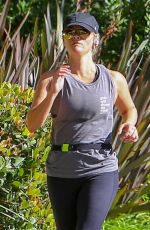 REESE WITHERSPOON Out Jogging in Santa Monica 10/01/2018