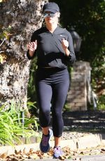 REESE WITHERSPOON Out Jogging in Santa Monica 10/15/2018