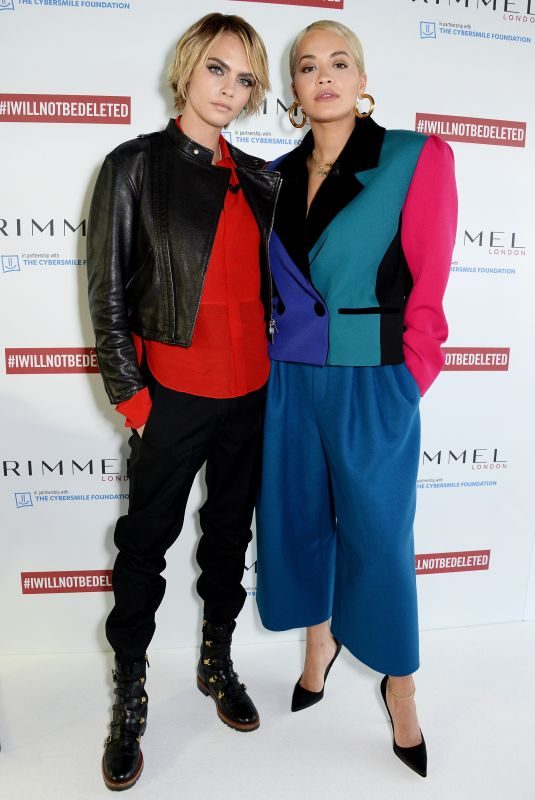RITA ORA and CARA DELEVINGNE at #iwillnotbedeleted Campaign Launch in London 10/23/2018