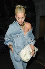 RITA ORA at Chiltern Firehouse in London 10/19/2018
