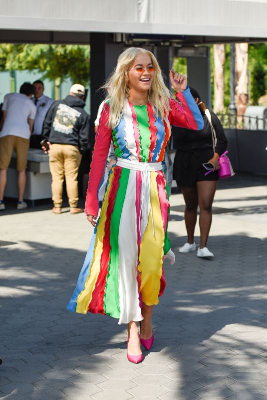 RITA ORA on the Set of Extra at Universal Studios 10/08/2018