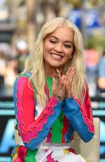 RITA ORA on the Set of Extra at Universal Studios 10/08/2018