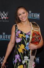 RONDA ROUSEY at WWE’s First Ever All-women’s Event Evolution in Uniondale 10/28/2018