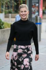 ROSAMUND PIKE Arrives at BBC Radio in London 10/12/2018