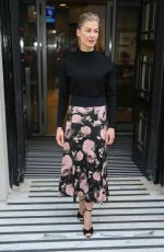 ROSAMUND PIKE Arrives at BBC Radio in London 10/12/2018