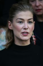 ROSAMUND PIKE Arrives at BBC Radio in London 10/12/2018