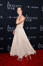 ROSAMUND PIKE at A Private War Premiere in Beverly Hills 10/24/2018