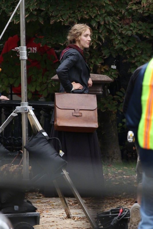 SAOIRSE RONAN on the Set of Little Women in Boston 10/22/2018