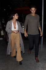 SARAH HYLAND and Wells Adams at Beauty & Essex in Hollywood 10/05/2018