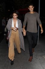 SARAH HYLAND and Wells Adams at Beauty & Essex in Hollywood 10/05/2018