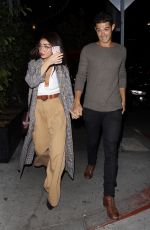 SARAH HYLAND and Wells Adams at Beauty & Essex in Hollywood 10/05/2018