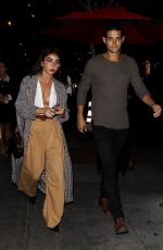 SARAH HYLAND and Wells Adams at Beauty & Essex in Hollywood 10/05/2018