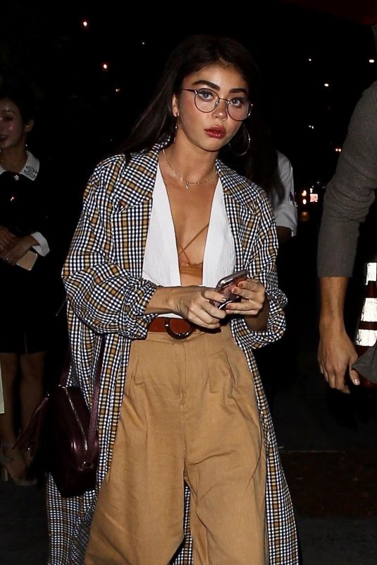SARAH HYLAND and Wells Adams at Beauty & Essex in Hollywood 10/05/2018