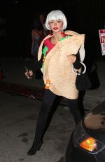 SARAH HYLAND as Taco Bell Out for Halloween 10/27/2018