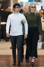 SOPHIE TURNER and Joe Jonas at Charles De Gaulle Airport in Paris 10/01/2018