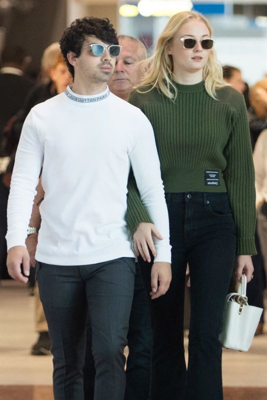 SOPHIE TURNER and Joe Jonas at Charles De Gaulle Airport in Paris 10/01/2018