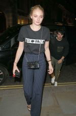 SOPHIE TURNER Arrives at Her Hotel in London 10/04/2018