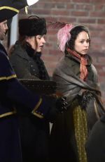 SUREANNE JONES on the Set of Gentleman Jack in Hartlepool 10/25/2018