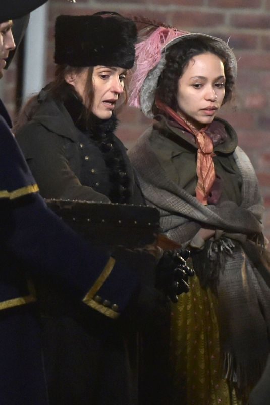 SUREANNE JONES on the Set of Gentleman Jack in Hartlepool 10/25/2018