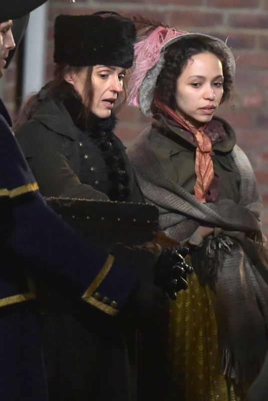SUREANNE JONES on the Set of Gentleman Jack in Hartlepool 10/25/2018