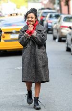 TESSA THOMPSON on the Set of Men in Black 4 in New York 10/22/2018