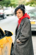 TESSA THOMPSON on the Set of Men in Black 4 in New York 10/22/2018