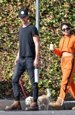 VANESSA HUDGENS Out with Her Dog in Los Angeles 10/04/2018