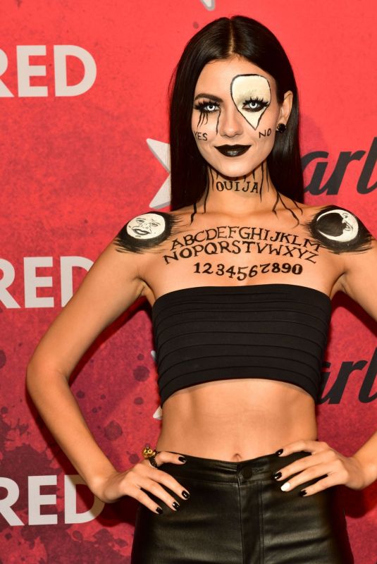 VICTORIA JUSTICE at Just Jared Halloween Bash in West Hollywood 01/27/2018
