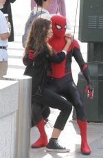 ZENDAYA COLEMAN on the Set of Spider-man: Far from Home at Penn Station in New York 10/12/2018
