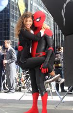 ZENDAYA COLEMAN on the Set of Spider-man: Far from Home at Penn Station in New York 10/12/2018