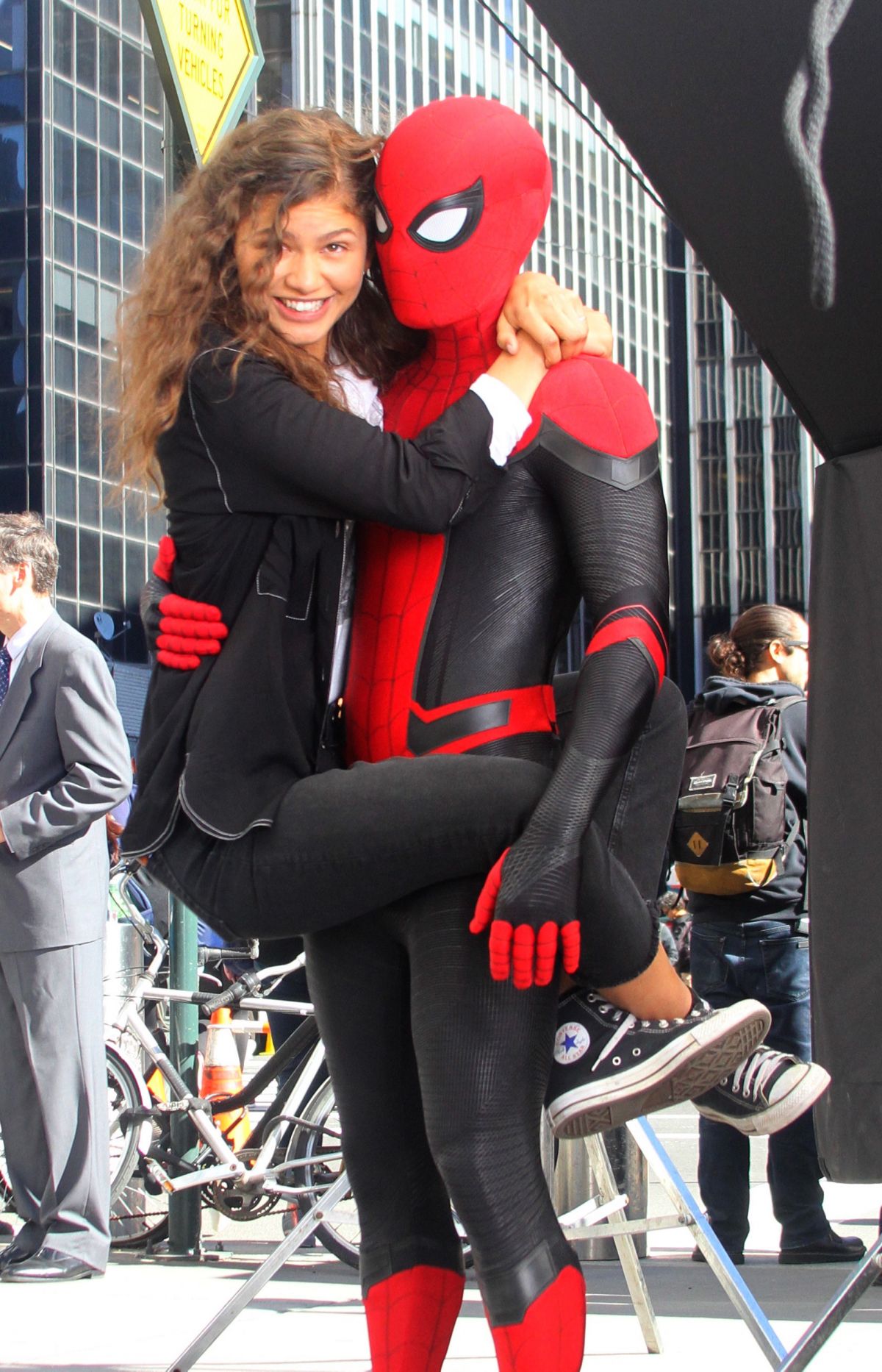 ZENDAYA COLEMAN on the Set of Spider-man: Far from Home at Penn Station in New York 10/12/2018 – HawtCelebs