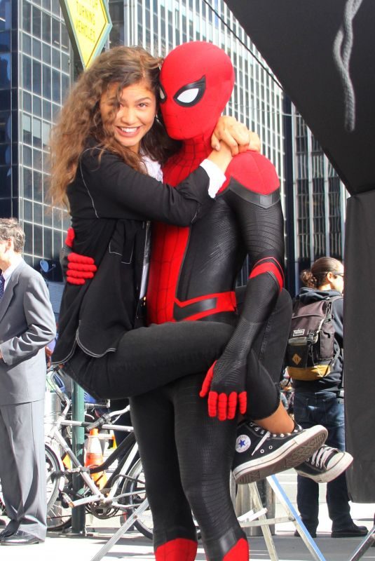 ZENDAYA COLEMAN on the Set of Spider-man: Far from Home at Penn Station in New York 10/12/2018