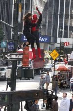 ZENDAYA COLEMAN on the Set of Spider-man: Far from Home in New York 10/12/2018