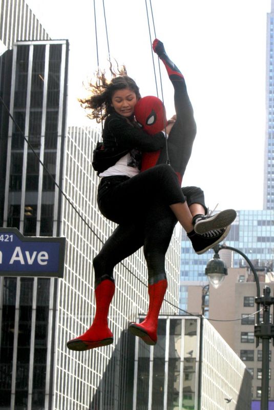 ZENDAYA COLEMAN on the Set of Spider-man: Far from Home in New York 10/12/2018